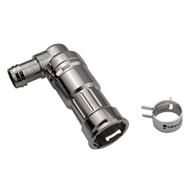 Koolance QDC High Flow Shutoff Female Angle Barb [10mm ID/ 13mm OD] - VL3N-F10LB