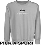 UNLV Rebels Youth Ash Custom Sport Logo Applique Crew Neck Fleece Sweatshirt (Medium)
