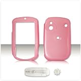 PCMICROSTORE Brand HTC Touch P3450 PDA Smartphone Solid Pink Snap-On Crystal Case Cover with Removable Belt Clip