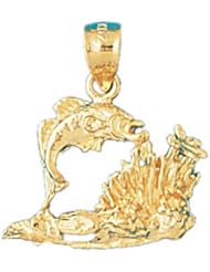 Dazzlers Solid 14 karats Gold Angelfish Goldfish Charm Pendant available in three colors from jewelsberry (weights: 2.4 grams only)