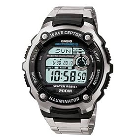 Casio Wave Ceptor WV-200DE-1AVER Men's Radio Controlled Digital Quartz Multifunction Watch with Steel Bracelet
