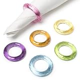 Rainbow Hues Classic Round Napkin Rings Set of 6