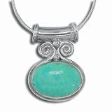 Sterling Silver Turquoise Pendant by Sajen, 18
