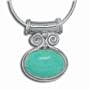 Sterling Silver Turquoise Pendant by Sajen, 18"