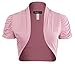 URBAN K Womens Ruched Short Sleeve Bolero Shrug Knitted Cardigan (S-3xl)