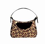 Leopard Skin Handbag Polyester with micro fiber suede strap