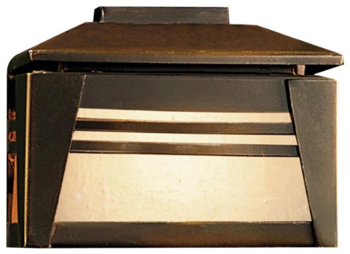 Kichler Lighting 15110OZ Zen Garden Deck Light 12-Volt Deck and Patio Light  Olde Bronze with Textured Linen Seedy Glass