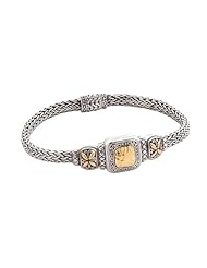Greg Anthony Bali 18K & Silver Hammered Gold Bracelet