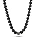 Genuine Hematite Pave Bead & Onyx 10mm Balls Hip Hop Men Unisex Long Necklace 30"