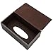 HOMETEK Luxury PU Leather Rectangular Tissue Box Holder Cover Case Tray Pumping for Home Office Car Automotive Brown