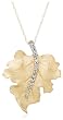 10k Yellow Gold Diamond Leaf Pendant (1/10 cttw, I-J Color, I2-I3 Clarity)