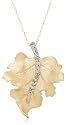 10k Yellow Gold Diamond Leaf Pendant (1/10 cttw, I-J Color, I2-I3 Clarity)