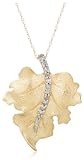 10k Yellow Gold Diamond Leaf Pendant (1/10 cttw, I-J Color, I2-I3 Clarity)