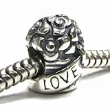 Valentines Gifts Sterling Silver Rose Love Bead Charm For Pandora Troll Biagi Chamilia European Charm Bracelets