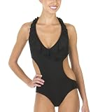 Xhilaration Ruffle Monokini - Black