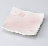 ピンク桜角銘々皿　5個組 【美濃焼　和皿】 〔キャッシュバックキャンペーン対象商品〕