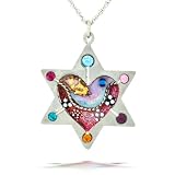 Star of David with Heart and Dove Necklace #0685