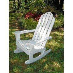 Chinese Oak Adirondack Rocker in White (White) (47.25"H x 26.75"W x 33.86"D)