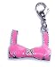 CityEnjoy - Damen Charm Edelstahl Anhänger Bikini, Pink, Silber, für Bettelarmband