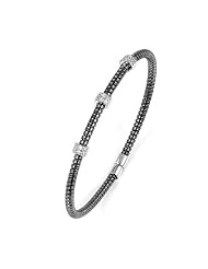 Sterling Silver - Silver Cubic Zirconium Bangle