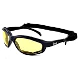 Choppers Black Frame Yellow Night Riding Driving Lens Padded glasses 014