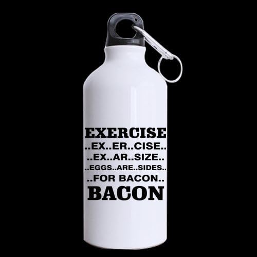 13.5 OZ Eggs Are Sides For Bacon Sports Aluminum Eco-friendly Bottle with Twist Cap and Carabiner Clip