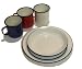 Enamel camping crockery set for 3