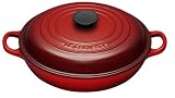 Le Creuset Cast Iron Shallow Casserole, Cerise, 26 cm