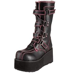 Demonia By Pleaser Women's Clash-435 Boot,Black Polyurethane,6 M US