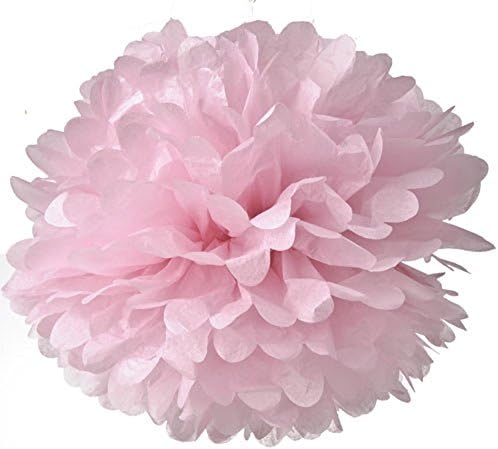 Funny Zakka - Tissue Paper Flowers Blooms (16" 40CM, Pink Pink) Pom Poms Crafts Birthday Room Ornaments Decoration(5 sizes, pack of 3)