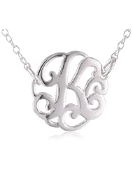 Sterling Silver Monogram Initial Pendant Necklace, 18.5"