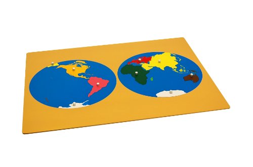 See Montessori Puzzle Map of World Parts w/ Control Maps