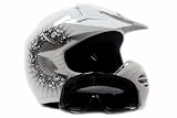 Youth Motocross ATV Dirt Bike MX Helmet and Goggles Set White, Medium