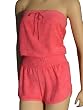 Juniors S-XL Terry Bandeau Romper with Dirndl (Gathered Elastic) Waist