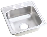 Elkay D117192 Dayton 17-Inch by 19-Inch Stainless Steel Two-Hole Bar Sink, Satin Finish