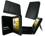 rooCASE Executive Portfolio (Black) Leather Case Cover with Landscape / Portrait View for Acer Iconia Tab A200 10.1-Inch Android Tablet Wi-Fi