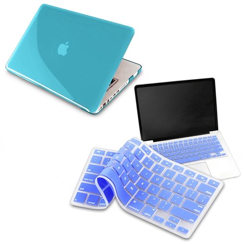 Blue Hard Shell Case Compatible With 13-Inch Macbook® Pro, W/ Free Sky Blue Keyboard Skin