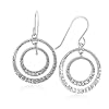 0.25ct TDW Diamond Circle Drop Earrings in Sterling Silver