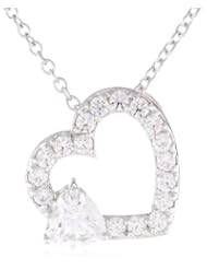Myia Passiello "Hearts" Swarovski Cubic Zirconia Open Heart Pendant Necklace