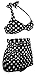 Angerella Womens Swimwear Vintage Polka Dot High Waisted Swimsuits Bathing Suits Black US6-8=Tag Size L