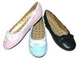 Girls Woven Ribbon Bow Flats