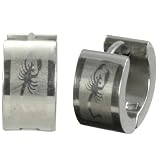 7mm Stainless Steel Scorpion Huggie Hoop Earrings