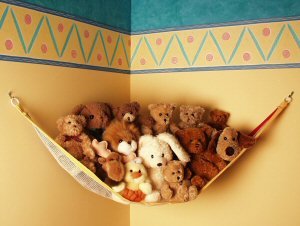 Childrens Toyshop  Toys : Teddy Bed Hammock Toy Storage Net - White