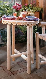 Kitchen: Cedar Log Bistro Table