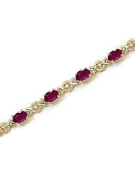 14kt Yellow Gold Oval Ruby and Diamond Bracelet
