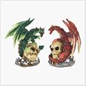 Fire and Earth Dragon Statues
