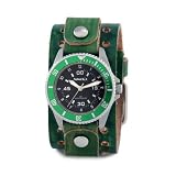 Nemesis Men's GVT037G Classic Vintage Brown TB Leather Cuff Quartz Watch