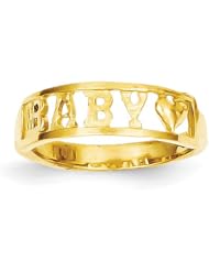 14k Yellow gold Polished Baby Ring