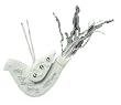 White Felt Inspirational Sequined "Happiness" Dove Christmas Ornament