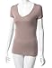 Doublju Womens Short Sleeve V-neck Basic Comfy Casual T-Shirts